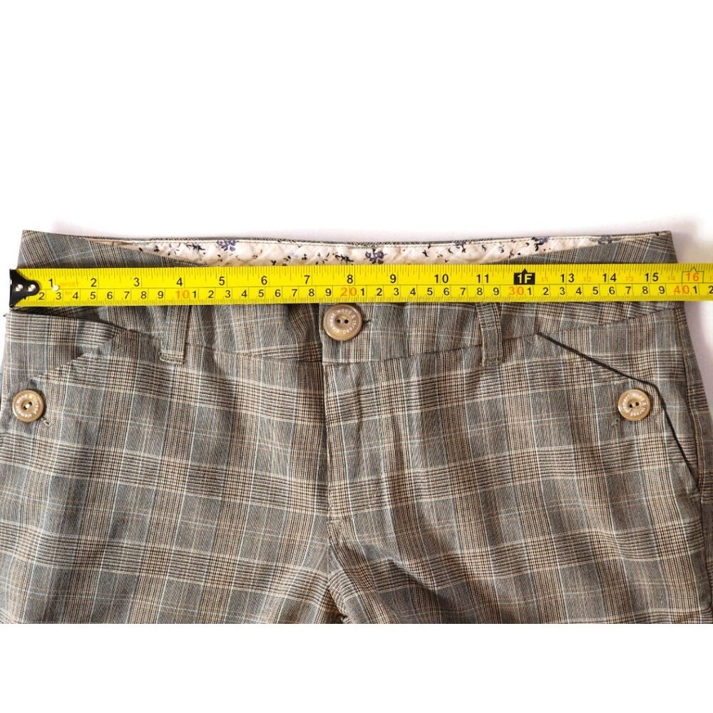 Element Plaid Walking Shorts Women’s Size 5 Brown Tan Bermuda Mid Rise - Picture 6 of 10